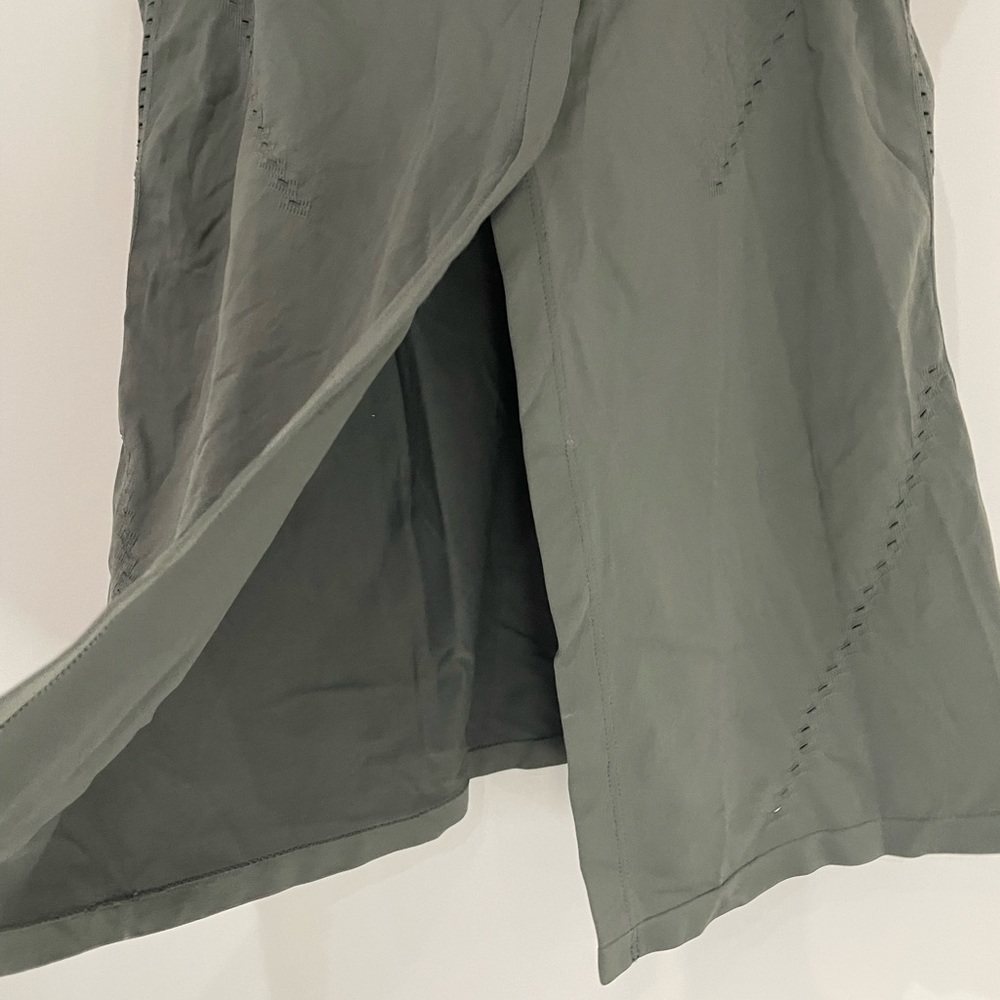 Athleta Foothill Perforated Split Back Olive Gree… - image 8